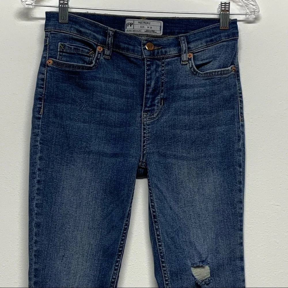 Free People Size 26 Frayed Hem BOHO Distressed Jeans